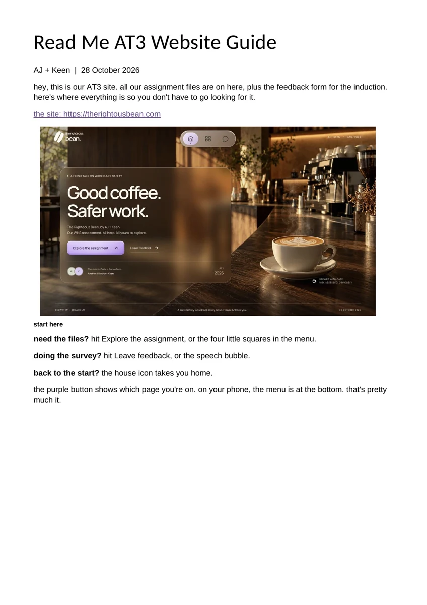 Preview of Read Me website guide